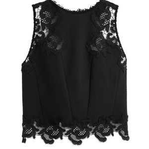 Rebecca Taylor Pique Lace Cropped Tank Top